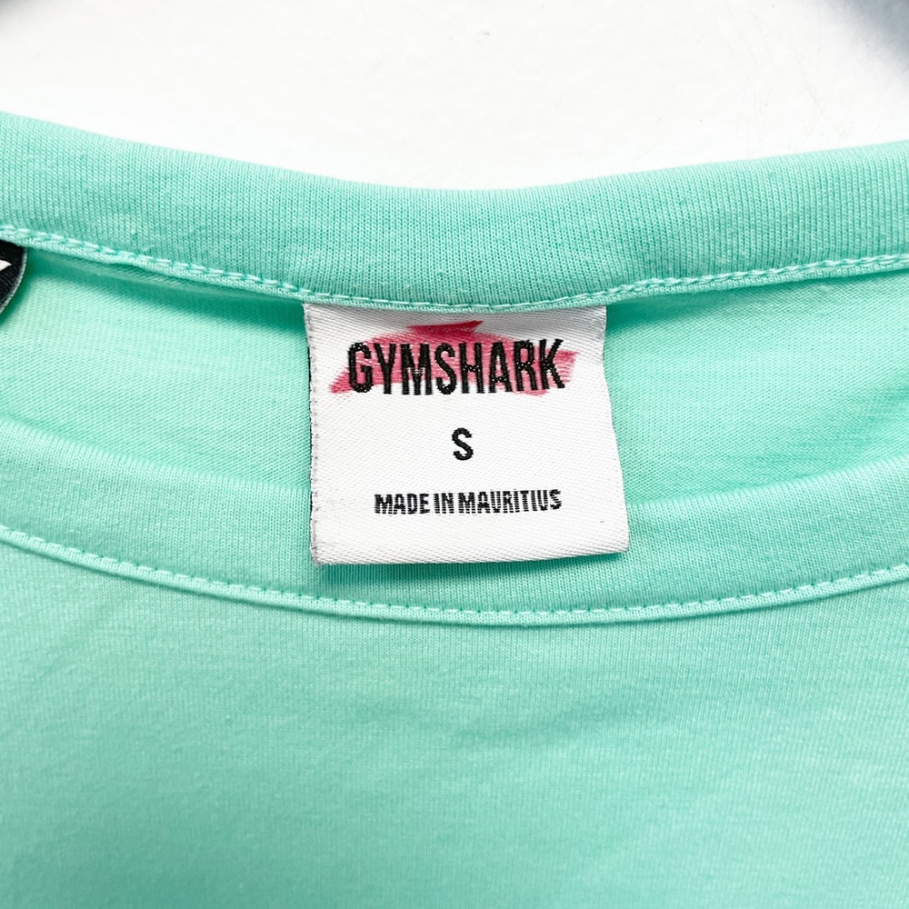 Gymshark Women's Mint Green Asymmetrical Hem Short Sleeve Workout T-Shirt Size S - Picture 3 of 5